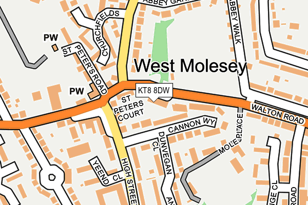 KT8 8DW map - OS OpenMap – Local (Ordnance Survey) KT8 8DW map - OS OpenMap – Local (Ordnance Survey)
