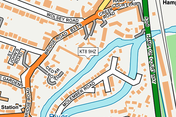 KT8 9HZ map - OS OpenMap – Local (Ordnance Survey) KT8 9HZ map - OS OpenMap – Local (Ordnance Survey)