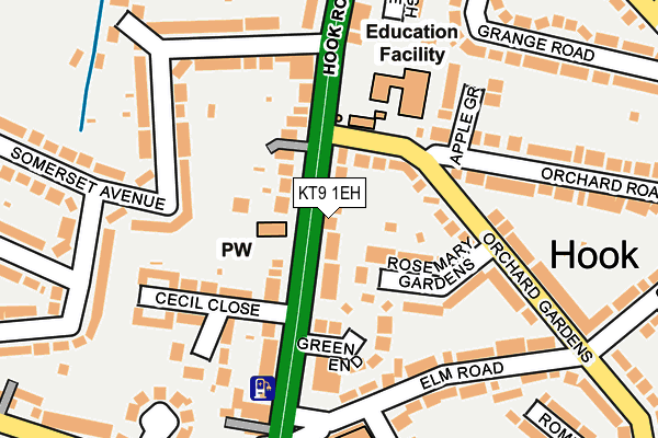 KT9 1EH map - OS OpenMap – Local (Ordnance Survey) KT9 1EH map - OS OpenMap – Local (Ordnance Survey)