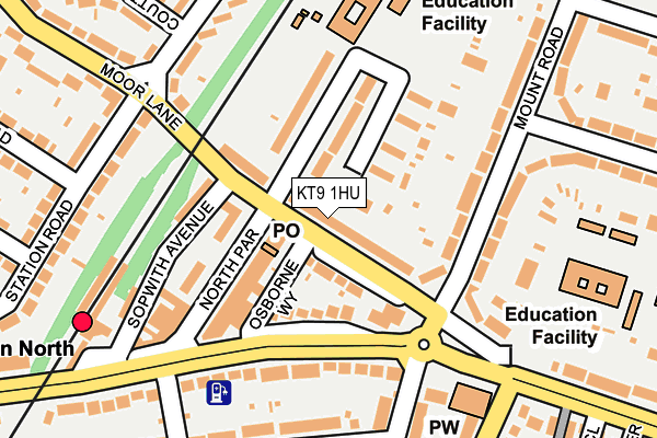 KT9 1HU map - OS OpenMap – Local (Ordnance Survey) KT9 1HU map - OS OpenMap – Local (Ordnance Survey)