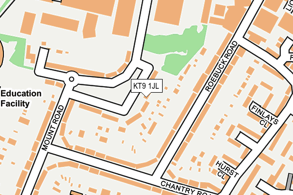 KT9 1JL map - OS OpenMap – Local (Ordnance Survey) KT9 1JL map - OS OpenMap – Local (Ordnance Survey)