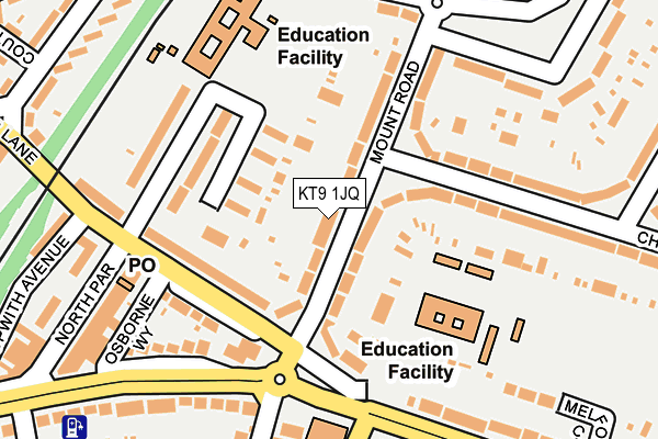 KT9 1JQ map - OS OpenMap – Local (Ordnance Survey) KT9 1JQ map - OS OpenMap – Local (Ordnance Survey)