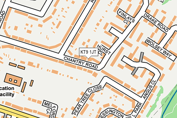 KT9 1JT map - OS OpenMap – Local (Ordnance Survey) KT9 1JT map - OS OpenMap – Local (Ordnance Survey)
