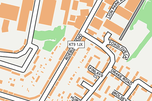 KT9 1JX map - OS OpenMap – Local (Ordnance Survey) KT9 1JX map - OS OpenMap – Local (Ordnance Survey)