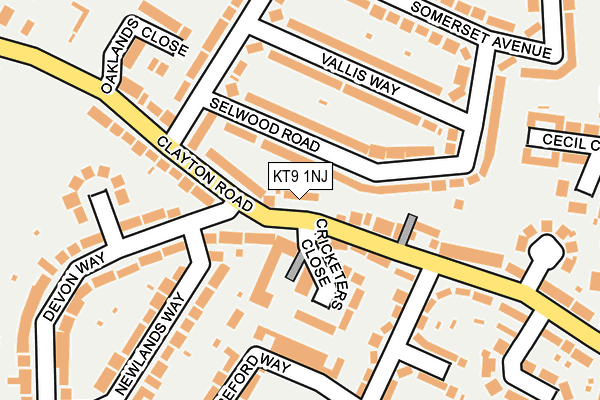 KT9 1NJ map - OS OpenMap – Local (Ordnance Survey) KT9 1NJ map - OS OpenMap – Local (Ordnance Survey)
