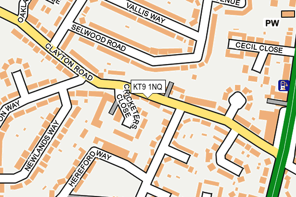 KT9 1NQ map - OS OpenMap – Local (Ordnance Survey) KT9 1NQ map - OS OpenMap – Local (Ordnance Survey)