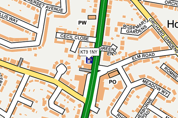 KT9 1NY map - OS OpenMap – Local (Ordnance Survey) KT9 1NY map - OS OpenMap – Local (Ordnance Survey)
