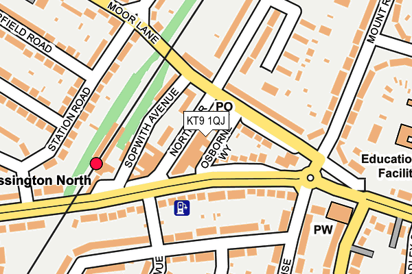 KT9 1QJ map - OS OpenMap – Local (Ordnance Survey) KT9 1QJ map - OS OpenMap – Local (Ordnance Survey)