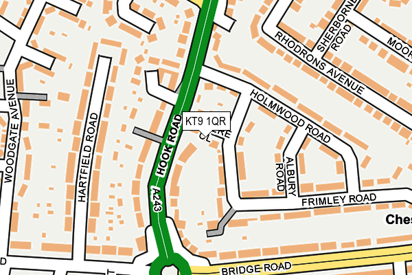 KT9 1QR map - OS OpenMap – Local (Ordnance Survey) KT9 1QR map - OS OpenMap – Local (Ordnance Survey)