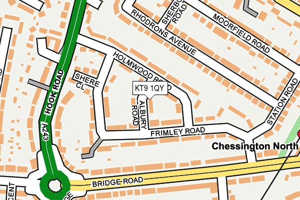 KT9 1QY map - OS OpenMap – Local (Ordnance Survey)
