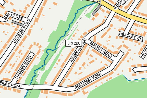 KT9 2BU map - OS OpenMap – Local (Ordnance Survey) KT9 2BU map - OS OpenMap – Local (Ordnance Survey)
