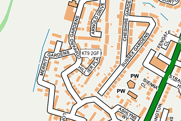KT9 2GF map - OS OpenMap – Local (Ordnance Survey) KT9 2GF map - OS OpenMap – Local (Ordnance Survey)