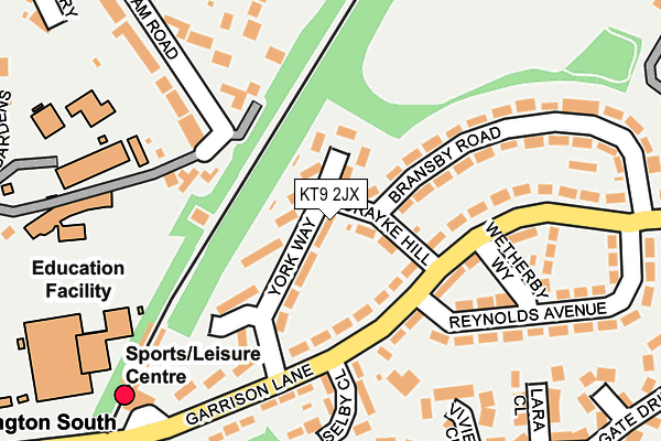 KT9 2JX map - OS OpenMap – Local (Ordnance Survey)
