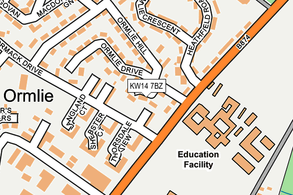 KW14 7BZ map - OS OpenMap – Local (Ordnance Survey) KW14 7BZ map - OS OpenMap – Local (Ordnance Survey)