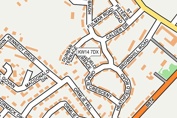 KW14 7DX map - OS OpenMap – Local (Ordnance Survey) KW14 7DX map - OS OpenMap – Local (Ordnance Survey)
