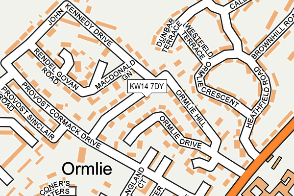 KW14 7DY map - OS OpenMap – Local (Ordnance Survey) KW14 7DY map - OS OpenMap – Local (Ordnance Survey)