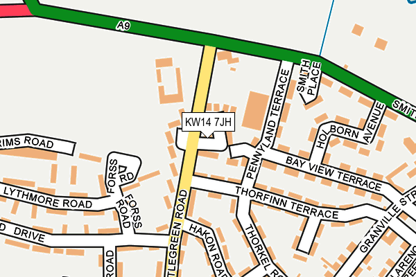 KW14 7JH map - OS OpenMap – Local (Ordnance Survey) KW14 7JH map - OS OpenMap – Local (Ordnance Survey)