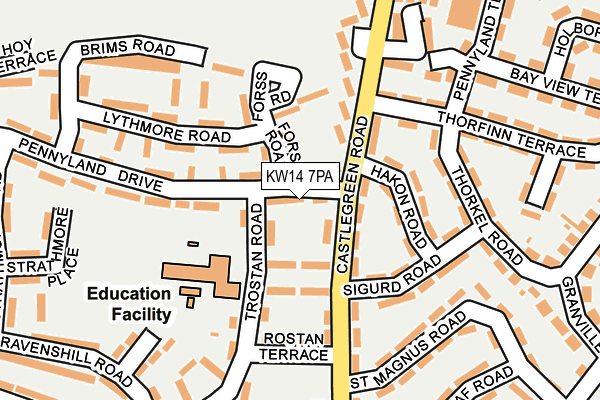 KW14 7PA map - OS OpenMap – Local (Ordnance Survey) KW14 7PA map - OS OpenMap – Local (Ordnance Survey)