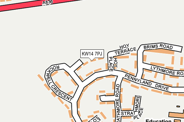 KW14 7PJ map - OS OpenMap – Local (Ordnance Survey) KW14 7PJ map - OS OpenMap – Local (Ordnance Survey)