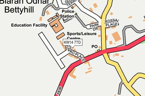 KW14 7TD map - OS OpenMap – Local (Ordnance Survey) KW14 7TD map - OS OpenMap – Local (Ordnance Survey)