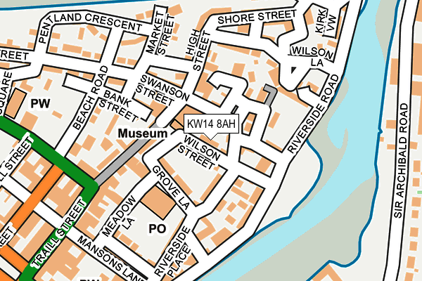 KW14 8AH map - OS OpenMap – Local (Ordnance Survey) KW14 8AH map - OS OpenMap – Local (Ordnance Survey)