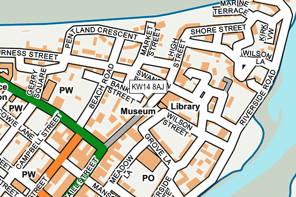 KW14 8AJ map - OS OpenMap – Local (Ordnance Survey) KW14 8AJ map - OS OpenMap – Local (Ordnance Survey)