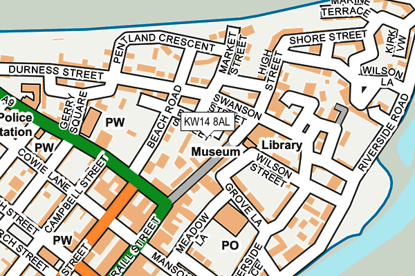 KW14 8AL map - OS OpenMap – Local (Ordnance Survey) KW14 8AL map - OS OpenMap – Local (Ordnance Survey)