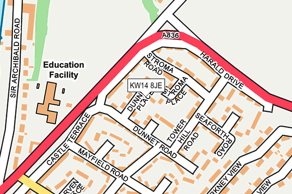 KW14 8JE map - OS OpenMap – Local (Ordnance Survey) KW14 8JE map - OS OpenMap – Local (Ordnance Survey)