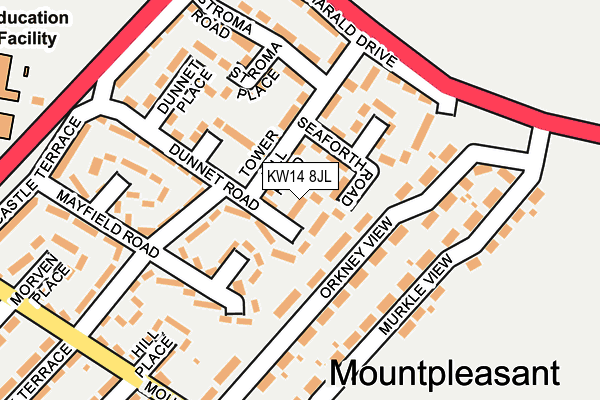 KW14 8JL map - OS OpenMap – Local (Ordnance Survey) KW14 8JL map - OS OpenMap – Local (Ordnance Survey)