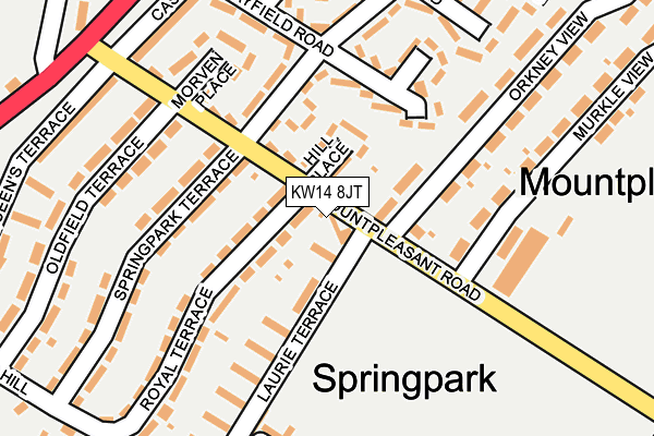 KW14 8JT map - OS OpenMap – Local (Ordnance Survey) KW14 8JT map - OS OpenMap – Local (Ordnance Survey)