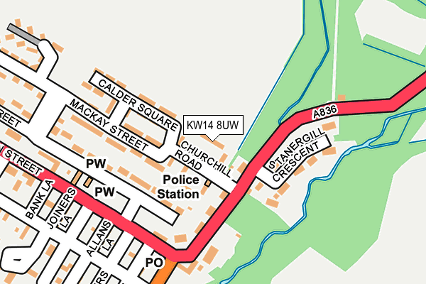 KW14 8UW map - OS OpenMap – Local (Ordnance Survey)