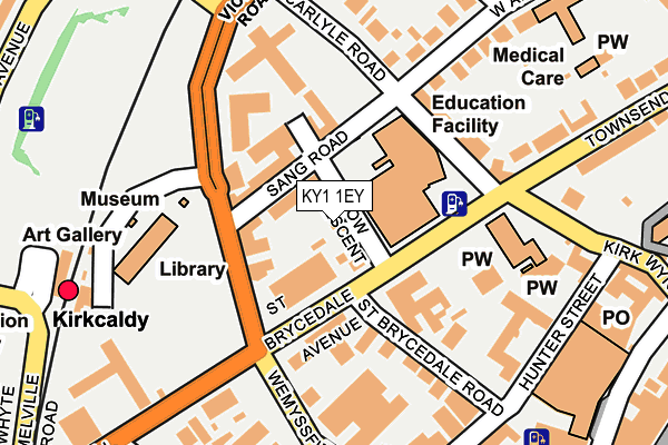 KY1 1EY map - OS OpenMap – Local (Ordnance Survey) KY1 1EY map - OS OpenMap – Local (Ordnance Survey)