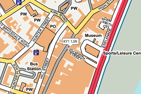 KY1 1JW map - OS OpenMap – Local (Ordnance Survey) KY1 1JW map - OS OpenMap – Local (Ordnance Survey)