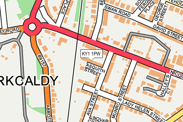 KY1 1PW map - OS OpenMap – Local (Ordnance Survey) KY1 1PW map - OS OpenMap – Local (Ordnance Survey)