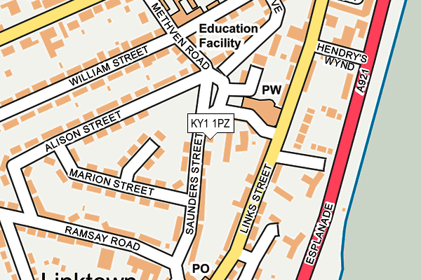 KY1 1PZ map - OS OpenMap – Local (Ordnance Survey) KY1 1PZ map - OS OpenMap – Local (Ordnance Survey)