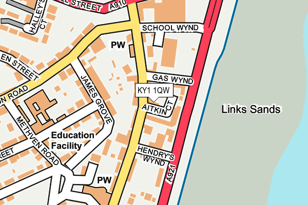 KY1 1QW map - OS OpenMap – Local (Ordnance Survey) KY1 1QW map - OS OpenMap – Local (Ordnance Survey)