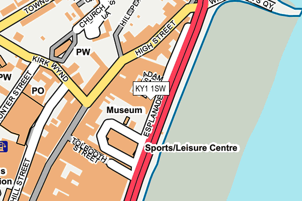KY1 1SW map - OS OpenMap – Local (Ordnance Survey) KY1 1SW map - OS OpenMap – Local (Ordnance Survey)