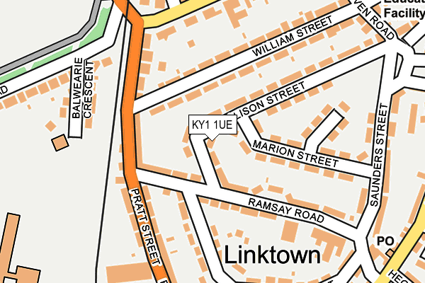 KY1 1UE map - OS OpenMap – Local (Ordnance Survey) KY1 1UE map - OS OpenMap – Local (Ordnance Survey)