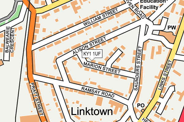 KY1 1UF map - OS OpenMap – Local (Ordnance Survey) KY1 1UF map - OS OpenMap – Local (Ordnance Survey)
