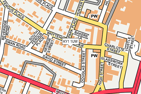 KY1 1UW map - OS OpenMap – Local (Ordnance Survey) KY1 1UW map - OS OpenMap – Local (Ordnance Survey)