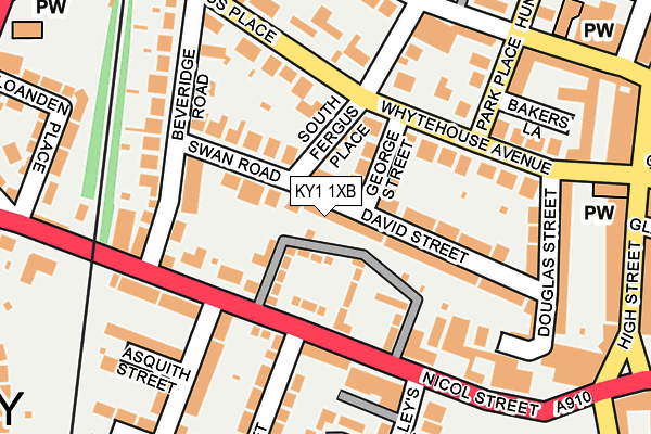 KY1 1XB map - OS OpenMap – Local (Ordnance Survey) KY1 1XB map - OS OpenMap – Local (Ordnance Survey)