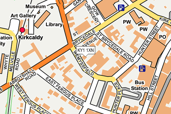 KY1 1XN map - OS OpenMap – Local (Ordnance Survey) KY1 1XN map - OS OpenMap – Local (Ordnance Survey)