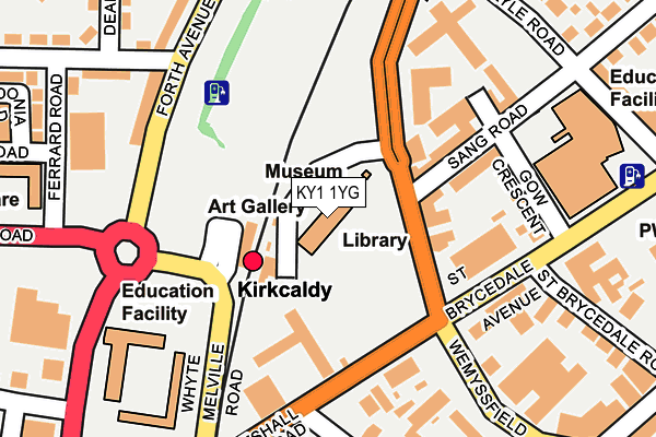 KY1 1YG map - OS OpenMap – Local (Ordnance Survey) KY1 1YG map - OS OpenMap – Local (Ordnance Survey)