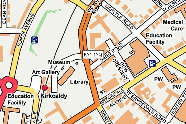 KY1 1YQ map - OS OpenMap – Local (Ordnance Survey) KY1 1YQ map - OS OpenMap – Local (Ordnance Survey)