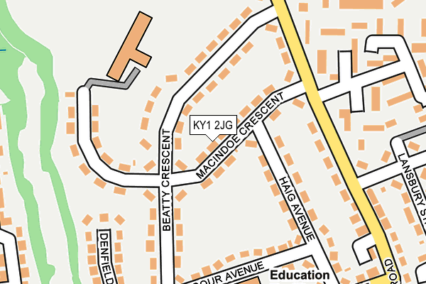 KY1 2JG map - OS OpenMap – Local (Ordnance Survey) KY1 2JG map - OS OpenMap – Local (Ordnance Survey)