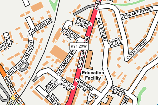 KY1 2XW map - OS OpenMap – Local (Ordnance Survey) KY1 2XW map - OS OpenMap – Local (Ordnance Survey)