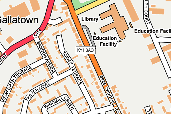 KY1 3AQ map - OS OpenMap – Local (Ordnance Survey) KY1 3AQ map - OS OpenMap – Local (Ordnance Survey)