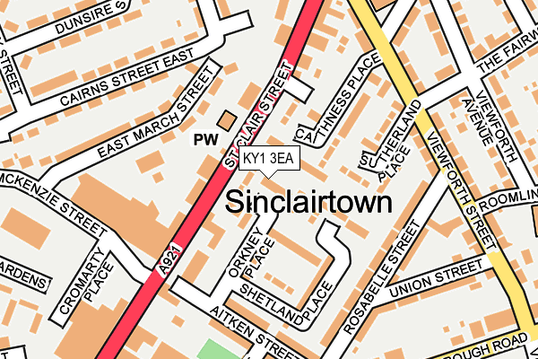 KY1 3EA map - OS OpenMap – Local (Ordnance Survey) KY1 3EA map - OS OpenMap – Local (Ordnance Survey)