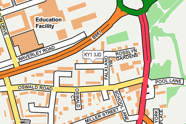 KY1 3JD map - OS OpenMap – Local (Ordnance Survey) KY1 3JD map - OS OpenMap – Local (Ordnance Survey)