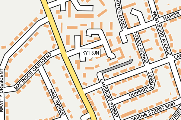 KY1 3JN map - OS OpenMap – Local (Ordnance Survey) KY1 3JN map - OS OpenMap – Local (Ordnance Survey)